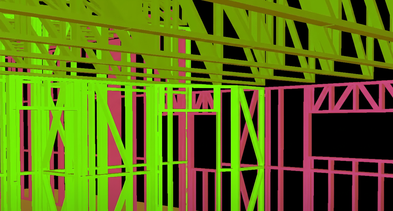 CAD drawing of steel framing