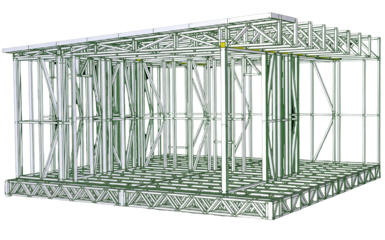 Assembled steel wall frames