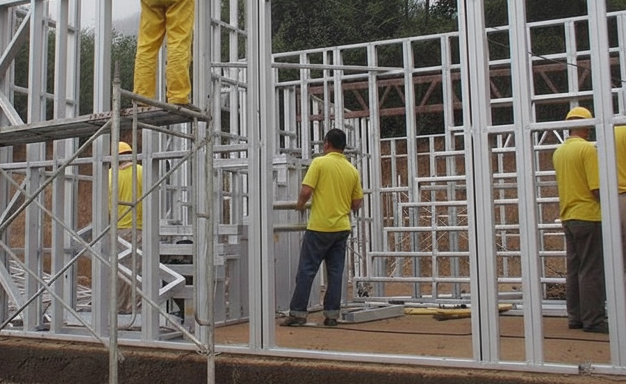 workers on construction site