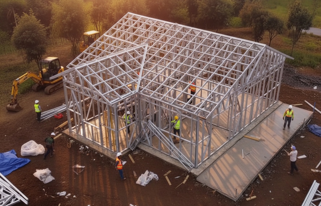Steel Frame Construction Site